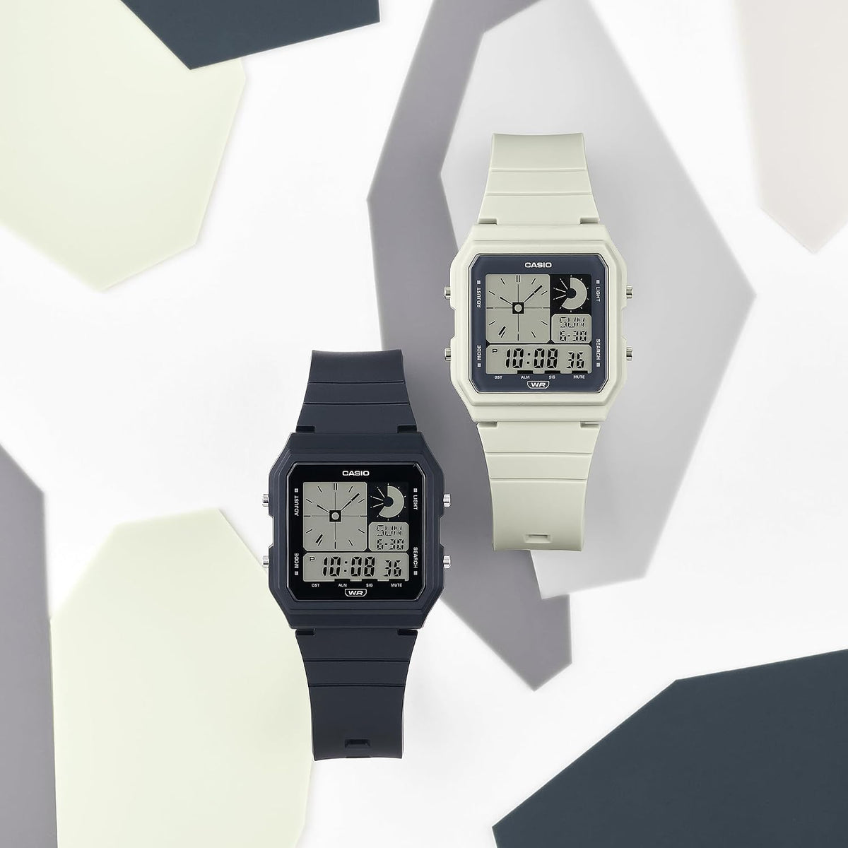 Casio POP Reloj digital con iluminación LED de banda basada en bio-based y alarma diaria