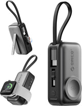 ORICO Cargador portátil de 5000 mAh con cable USB-C integrado, mini...