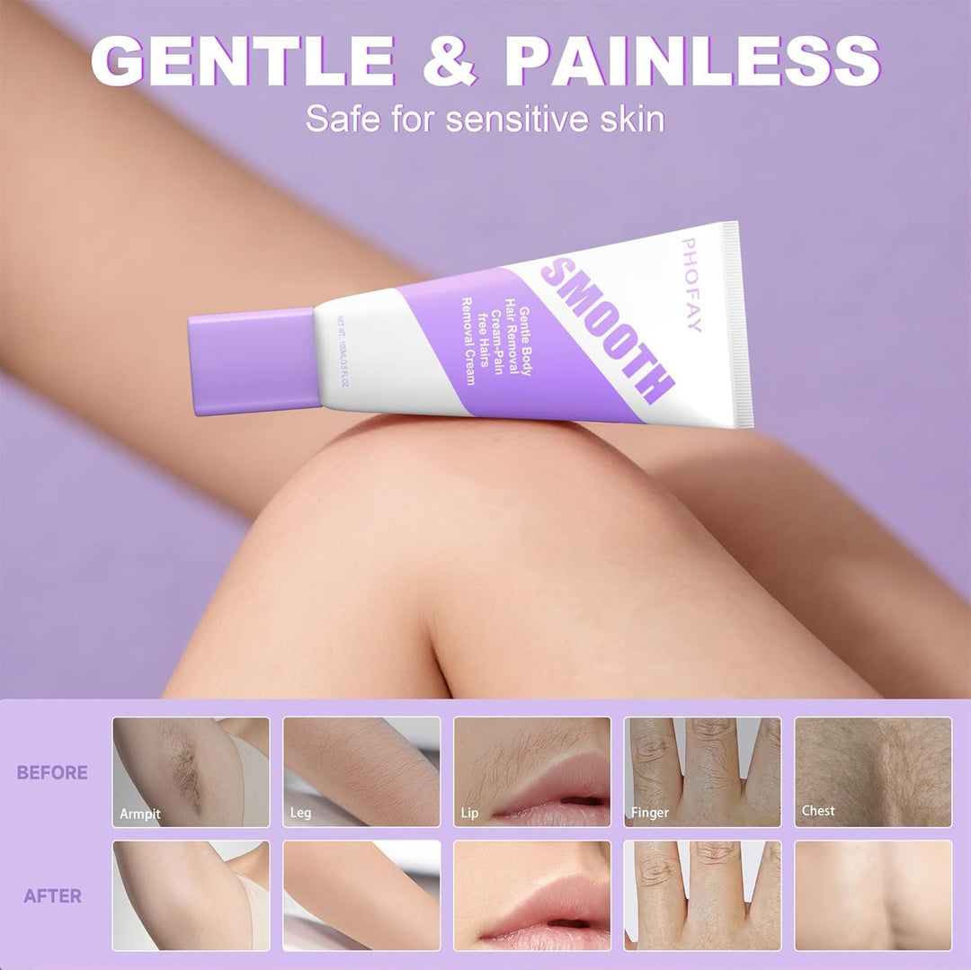 Crema para eliminar el vello PHOFAY para piel sensible para mujeres...