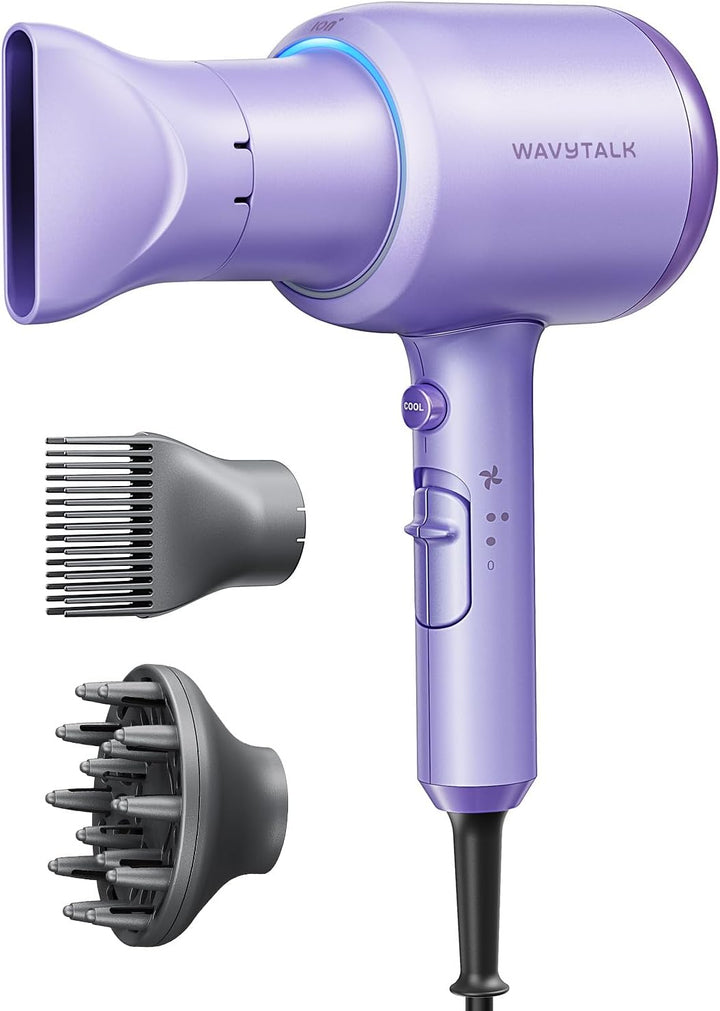 Secador de pelo Wavytalk con difusor, secador iónico para cabello r...
