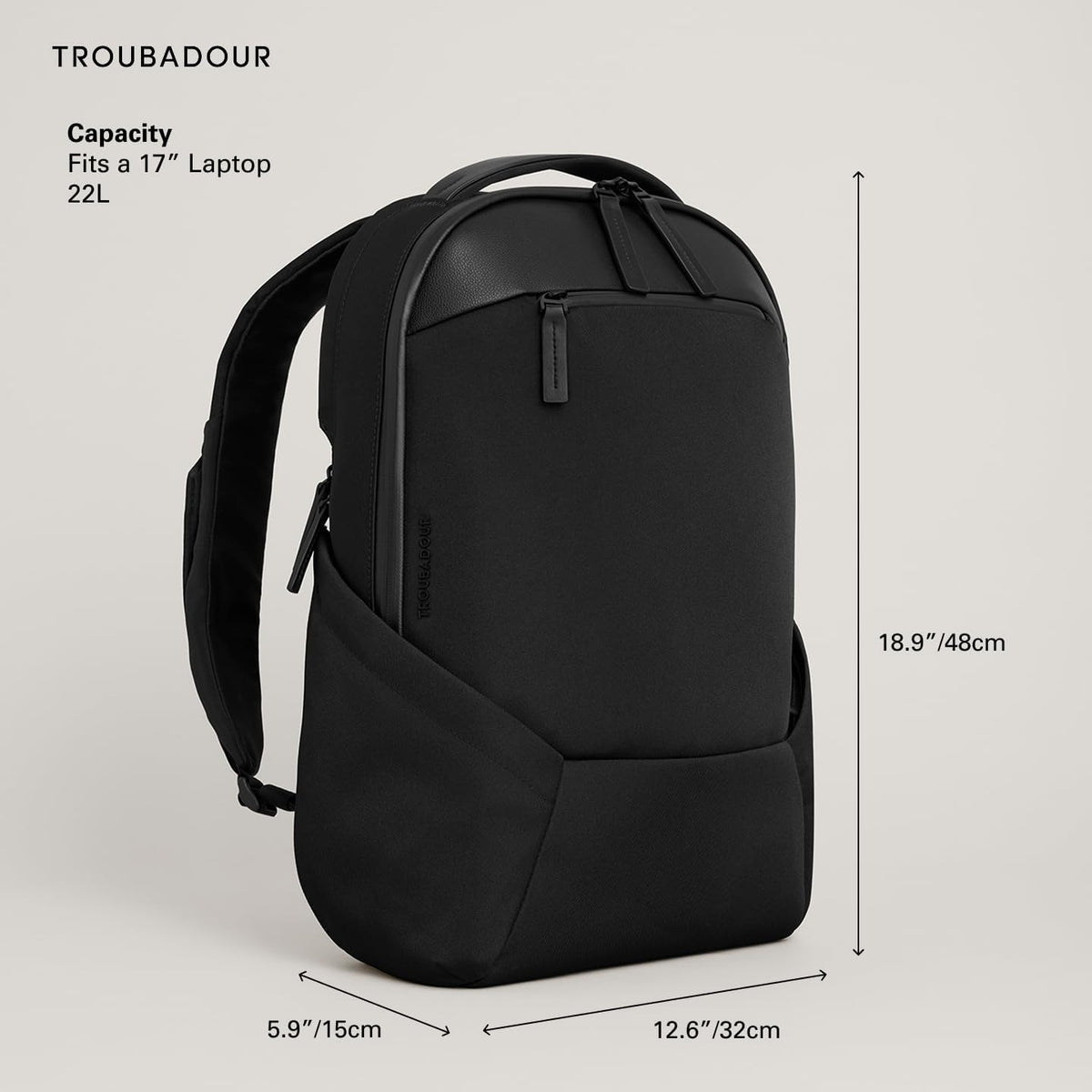 Mochila para portátil Troubadour Apex 4.0 | 22L | Negro