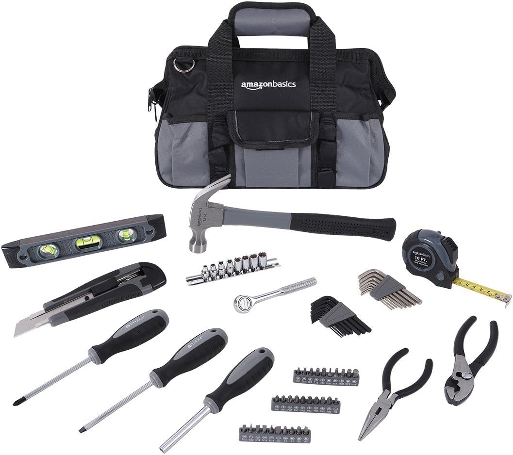 Amazon Basics Juego de herramientas de reparación básicas para el h...