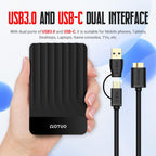 YOTUO - Disco duro externo de 500 GB, disco duro de expansión de almacenamiento portátil, USB 3.0 y USB-C para PC, Mac, computadora de escritorio, laptop, smartphone, PS4, Xbox One, Xbox 360, oficina y juegos, negro