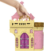 Mattel Juguetes de Princesas Disney, juegos apilables para la hora del cuento, castillo de Bella, casa de muñecas apilable con pequeña muñeca y 9 piezas, inspirados en la película de Disney