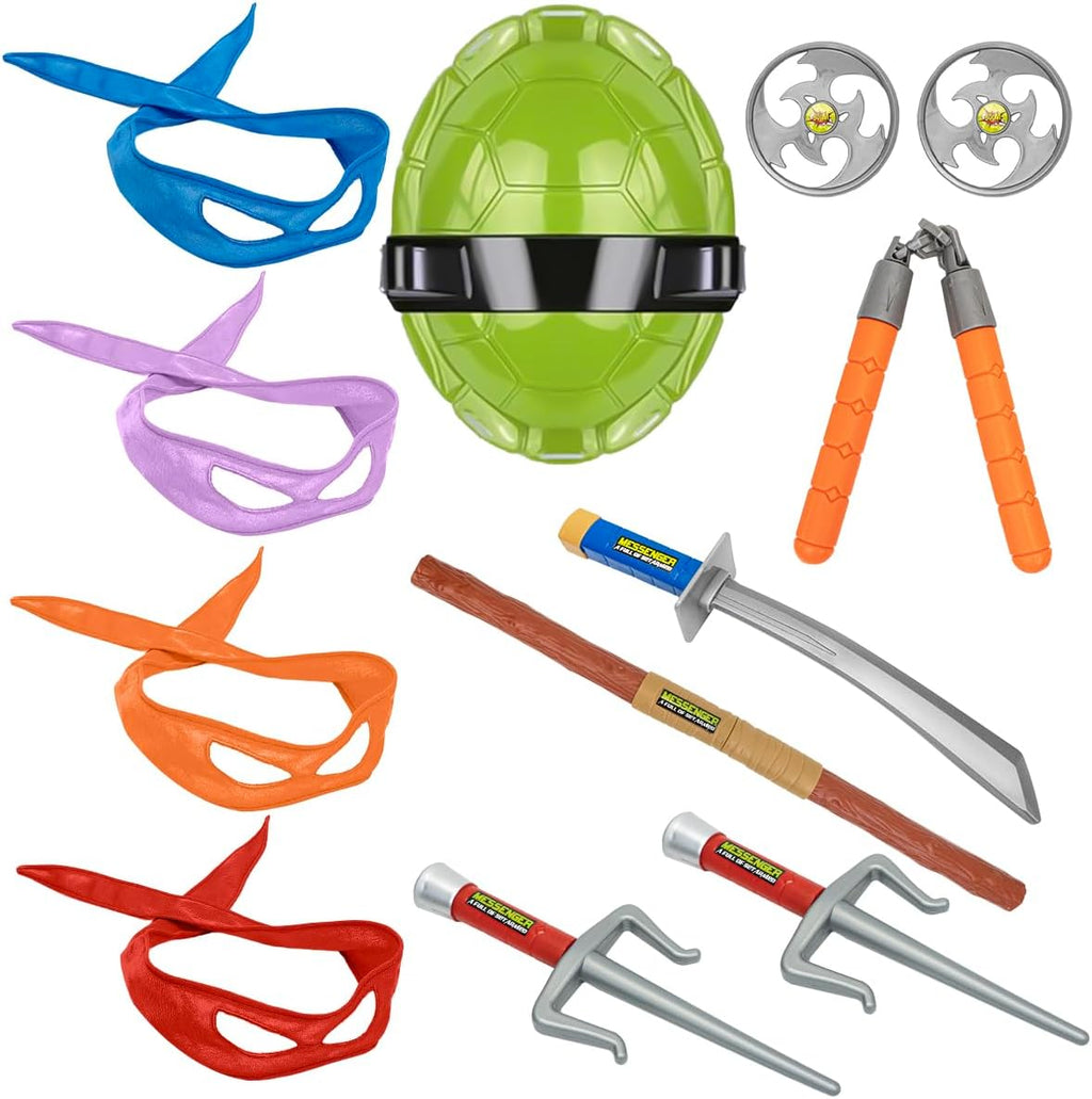 Disfraz de superhéroe de concha de tortuga, accesorios de máscara de arma para niños, juguetes para cumpleaños, Halloween, Navidad, regalos