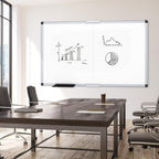 VIZ-PRO Pizarra Magnética de Borrado en Seco, 60 X 36 Pulgadas, Pizarra Blanca Plegable para Montar en la Pared con Marco de Aluminio Plateado y Bandeja de Marcadores para Escuela, Oficina y Hogar 5