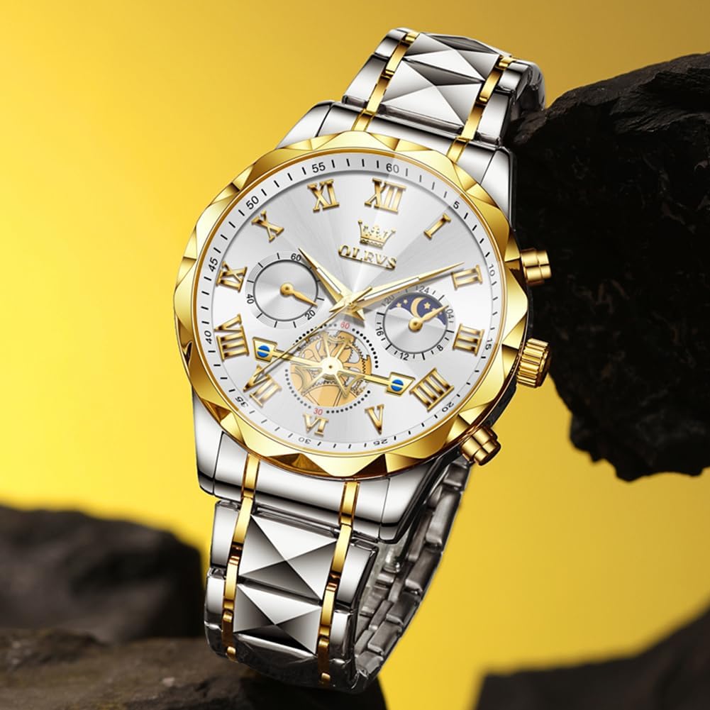 OLEVS Reloj para Hombres Clásico de Negocios en Acero Inoxidable Reloj para Hombre
