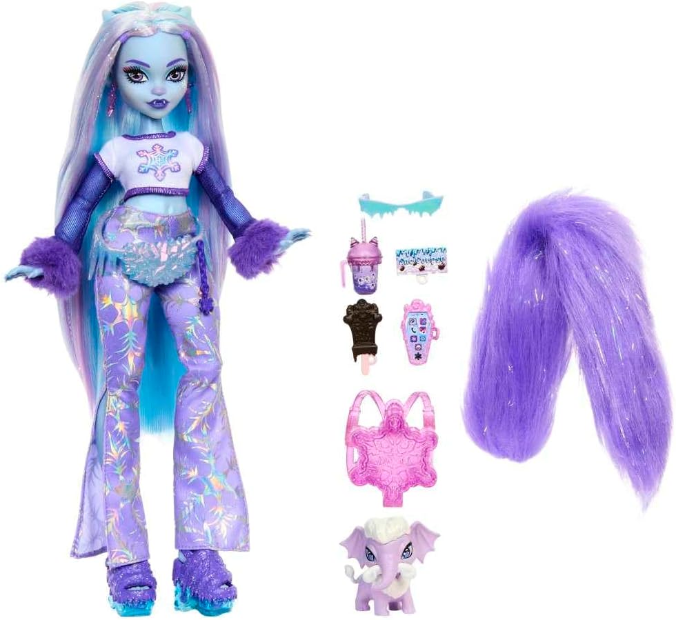 Muñeca Monster High, Abbey Bominable Yeti de moda con mamífero