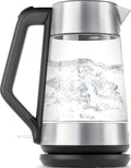 OXO Hervidor eléctrico de vidrio, inalámbrico, de acero inoxidable