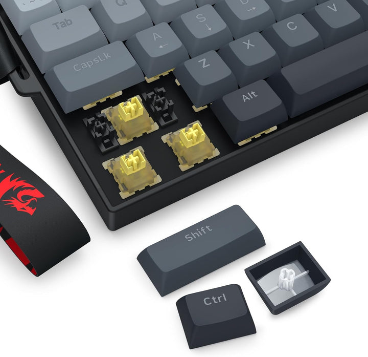 Redragon K617 HE - Teclado para juegos de disparo rápido, 60% 61 te...