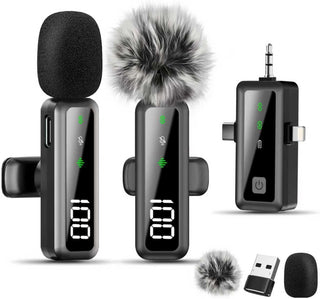 Gicorino Micrófono Lavalier inalámbrico para iPhone\/Android\/cámar...