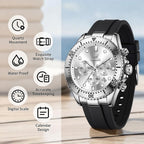 OLEVS Relojes para hombres con correa negra, Reloj cronógrafo profesional para hombres