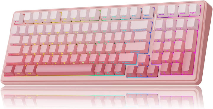 MechLands Aula F99 96% Teclado Inalámbrico para Juegos, Batería de...