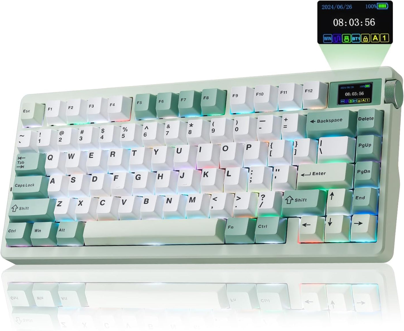 Aula Nova75 - Teclado mecánico cremoso para juegos de 8000 mAh, dis...