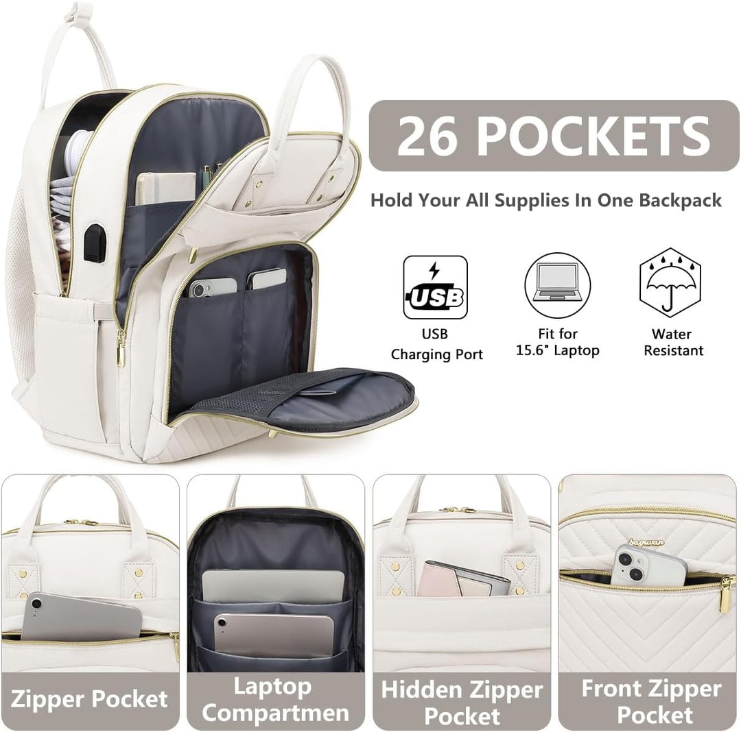bagswan Mochila para laptop para mujeres bolsa, 15,6 pulg.