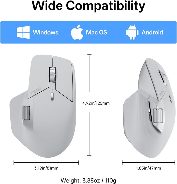 Rapoo MT760 PRO - Ratón inalámbrico, NearLink + Bluetooth 5.0 multi...
