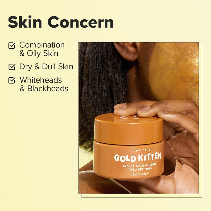 I DEW CARE Máscara Facial Peel-off - Gold Kitten | Oro 24K, Extract...