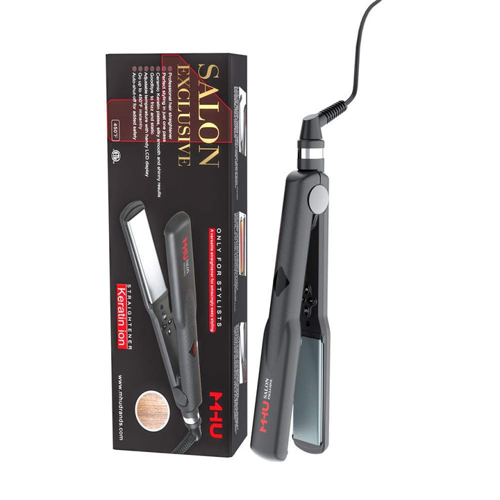 Alisador de pelo de queratina para cabello rizado, plancha plana an...