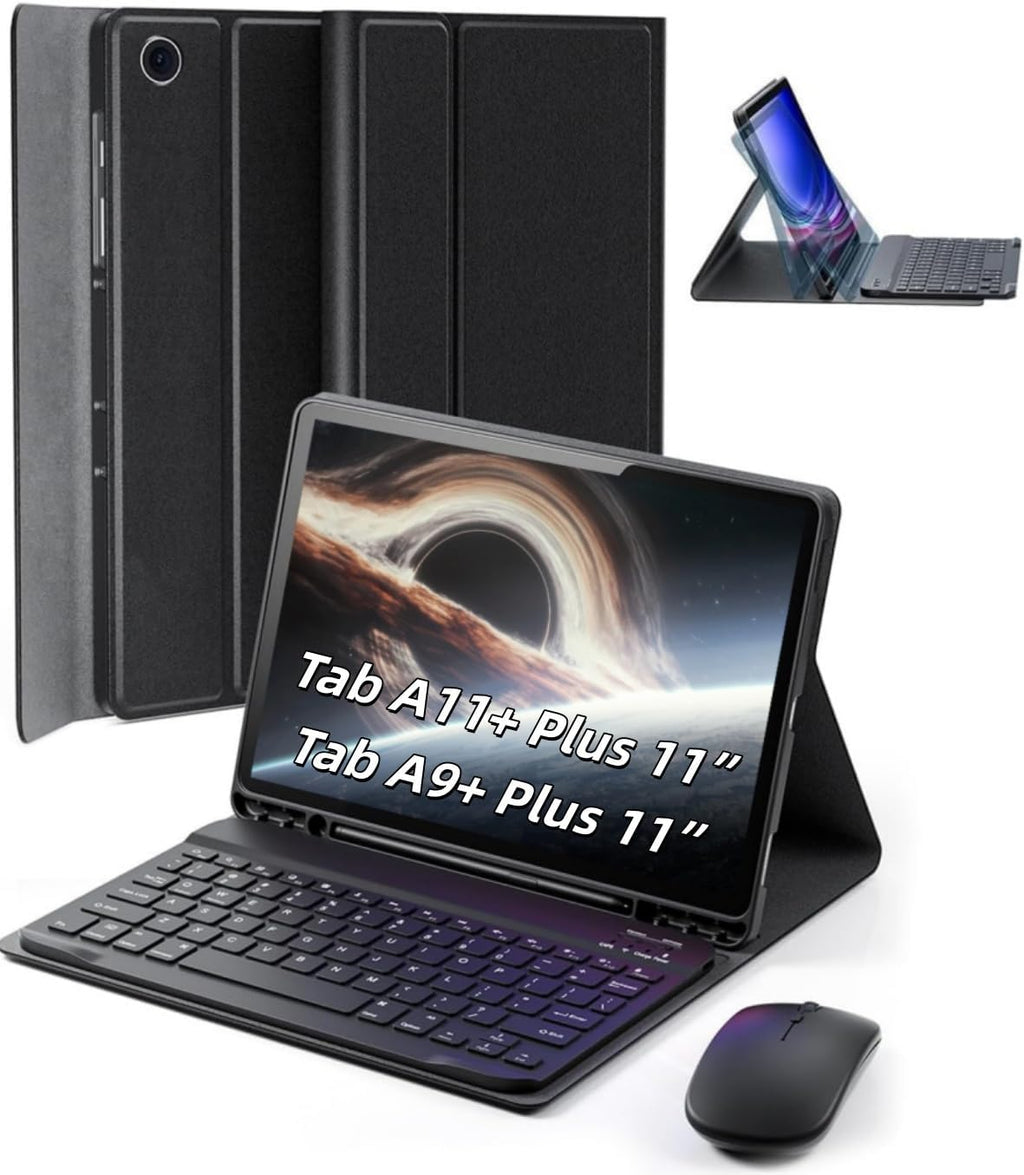 TUNKARMOR Funda con teclado para Samsung Galaxy Tab A9+/ A11+ Plus 2023