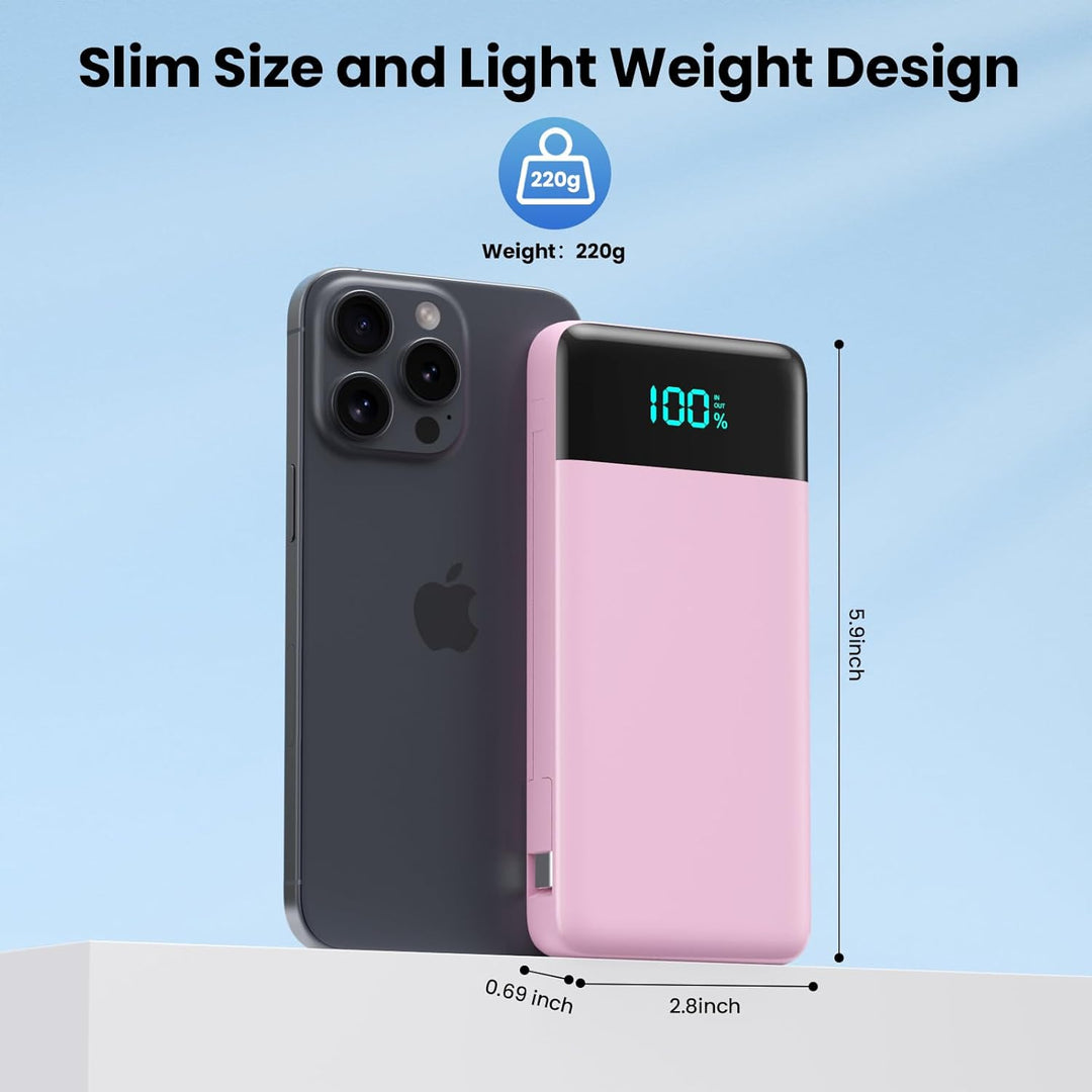 Cargador portátil para iPhone, banco de energía delgado de 13800 mA...