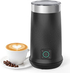 Wowteam Espumador de leche, vaporizador de leche eléctrico 4 en 1, calentador de leche caliente y fría y máquina de espuma para café, café con leche, capuchinos, macchiato, 8.2 oz/8.1 fl oz, acero
