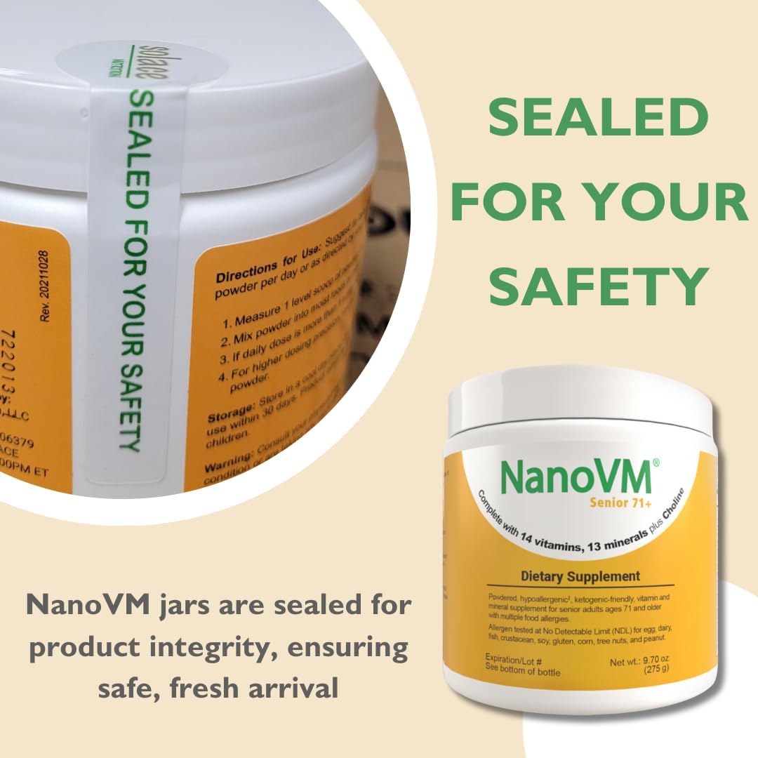 NanoVM Senior 71+, suplementos vitamínicos sin alérgenos, polvo mul...