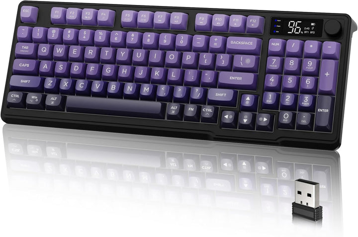 LexonElec M96 - Teclado inalámbrico, perfil bajo, membrana para esc...