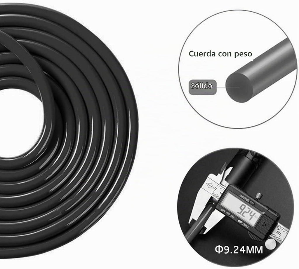 Redify Cuerda de saltar con peso para entrenamiento físico (1 libra), rodamiento de bolas sin enredos, cuerda de saltar de velocidad rápida para boxeo MMA, pérdida de peso, mango de aluminio, longitud