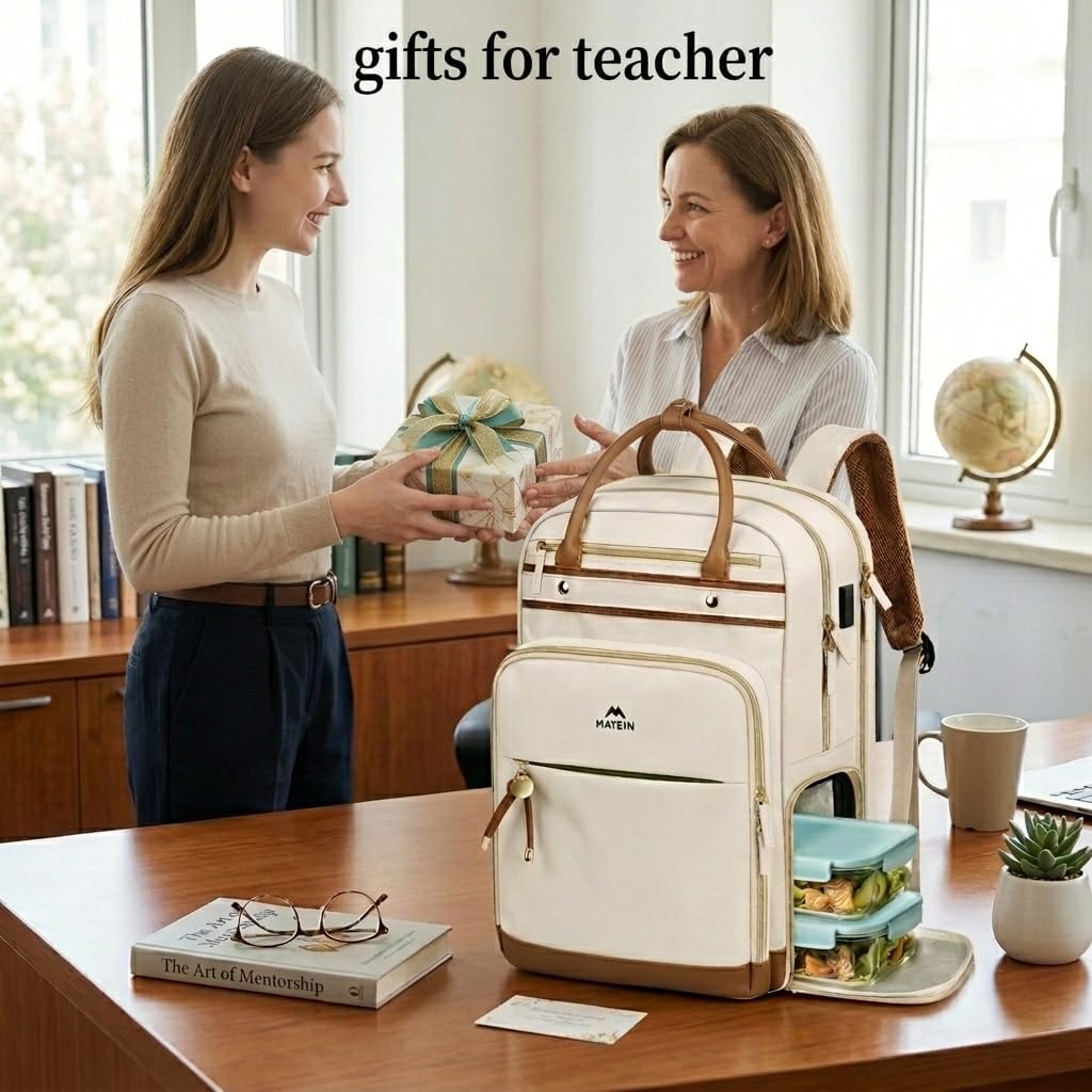 MATEIN Mochila de trabajo para profesores con compartimento para al...