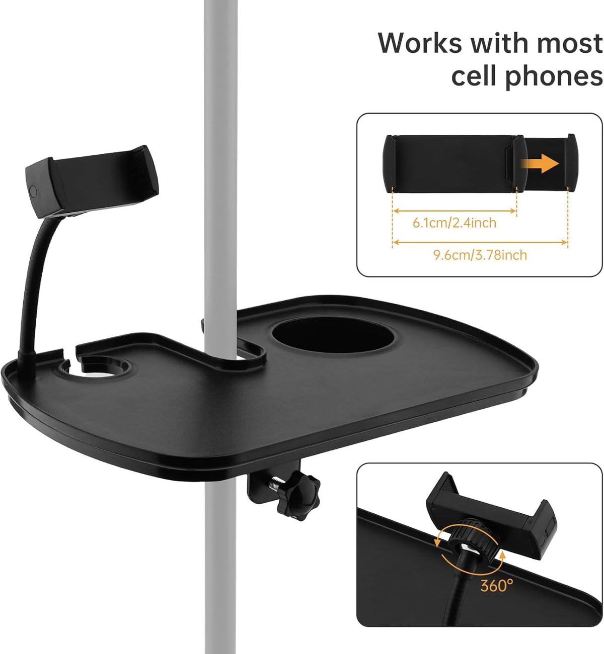 Lifexciting Bandeja de soporte para micrófono con soporte para micr...