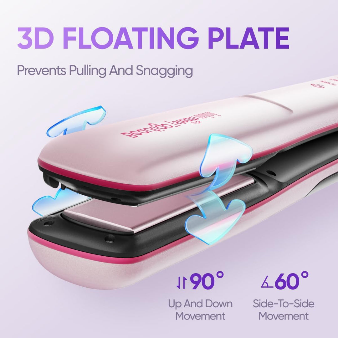 Beautigo Plancha plana de cerámica con infusión de vapor profesiona...