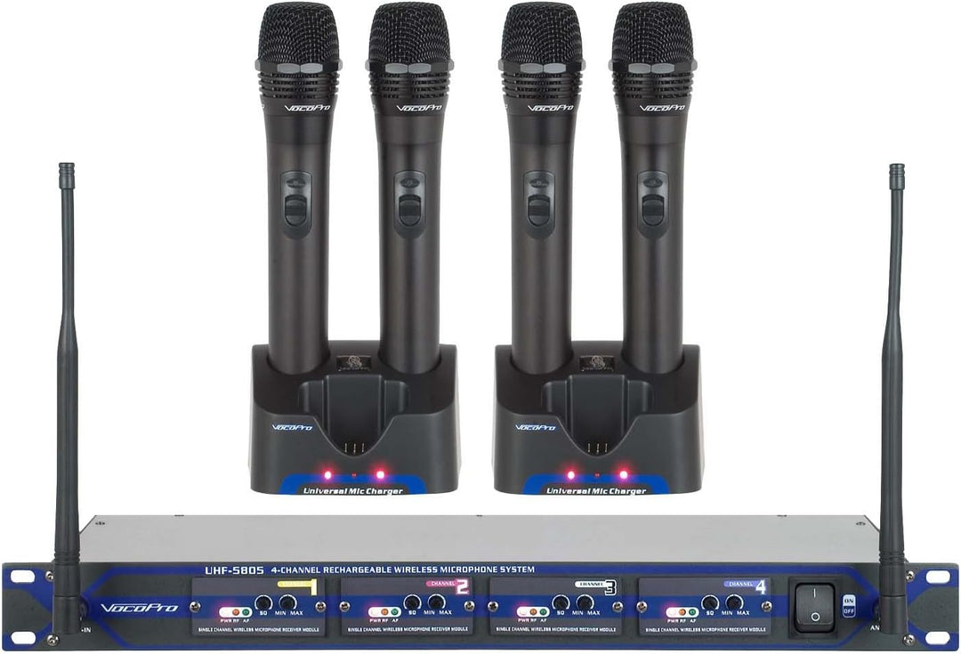 VOCOPRO UHF580510 Sistema de micrófono inalámbrico UHF recargable p...