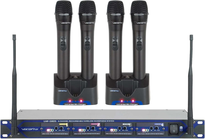 VOCOPRO UHF580510 Sistema de micrófono inalámbrico UHF recargable p...