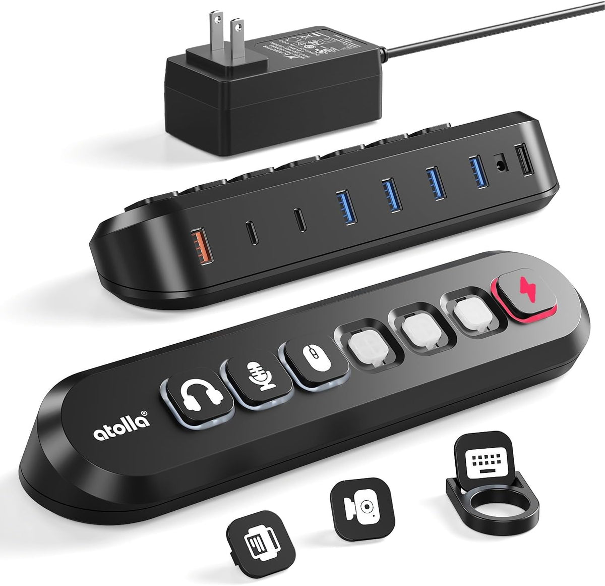 atolla, hub USB 6 de 7 puertos, alimentado