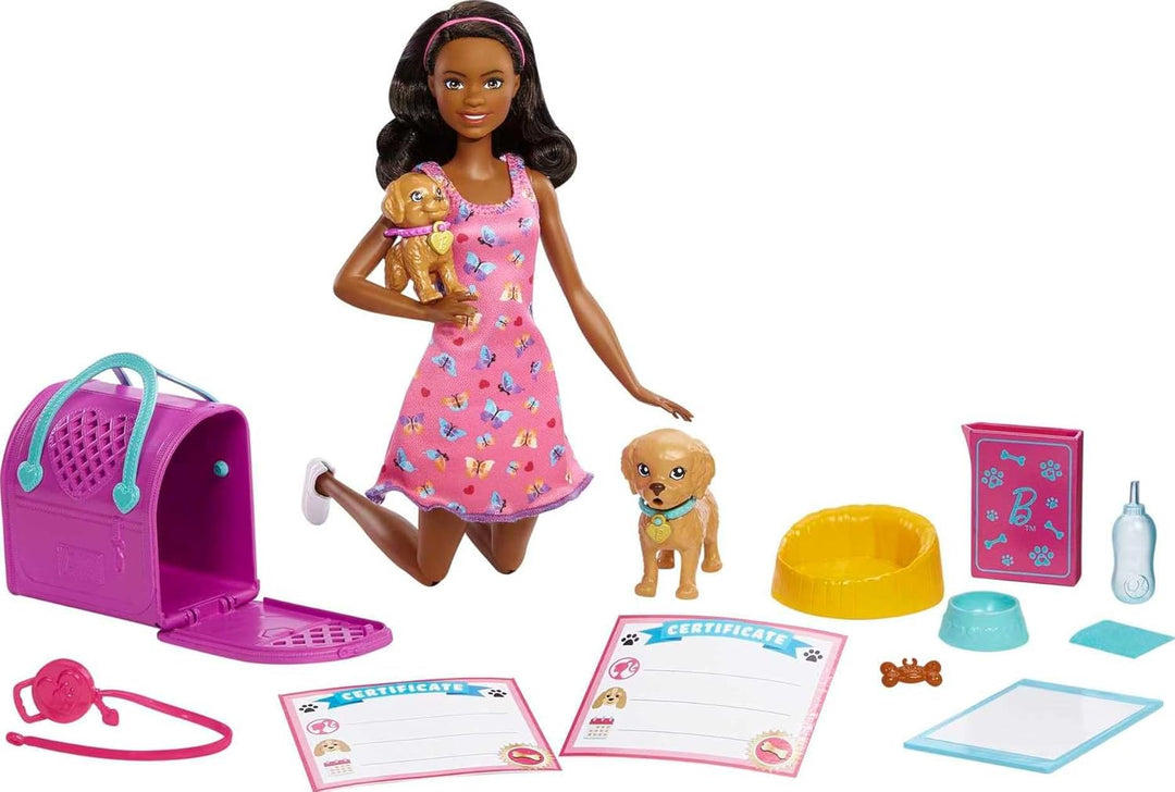 Barbie Pup Adoption Muñeca y accesorios accesorios con cambio de co...