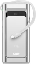 Cargador portátil de 100 W, banco de energía de 10000 mAh con cable