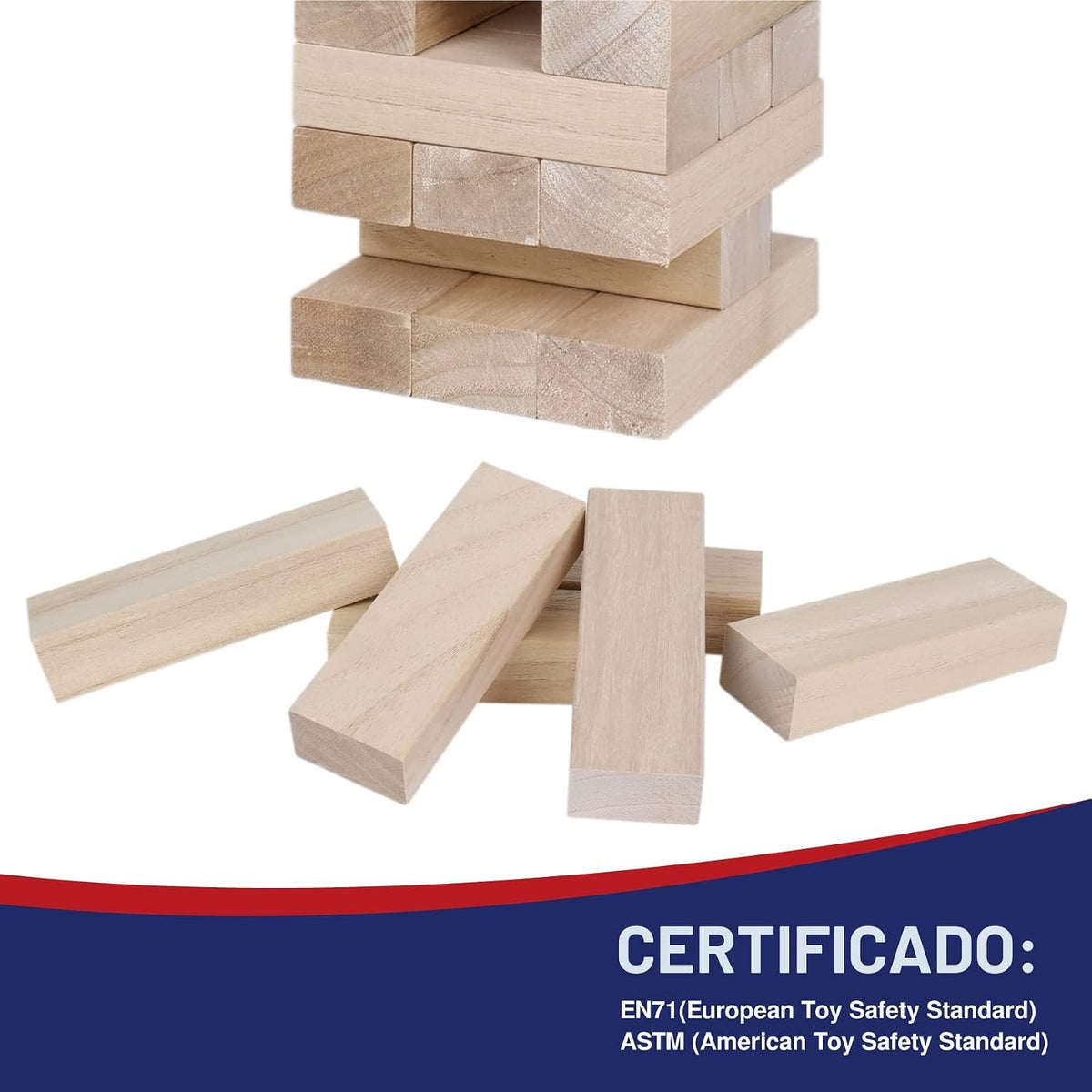 Juego de torre gigante de caída, torre grande que se apila a más de 3.2 pies, 60 piezas de bloques gigantes de madera para juegos de patio al aire libre con estuche de transporte apilable, juego de noche, juguete de regalo para niños, adultos y familia