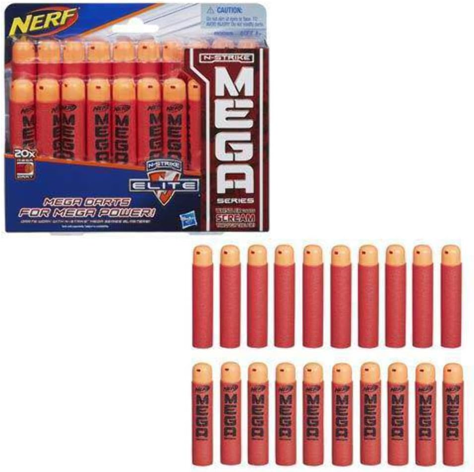 Nerf N-Strike, Serie Elite Mega, Juego de recarga de dardos (paquete de 20 unidades)