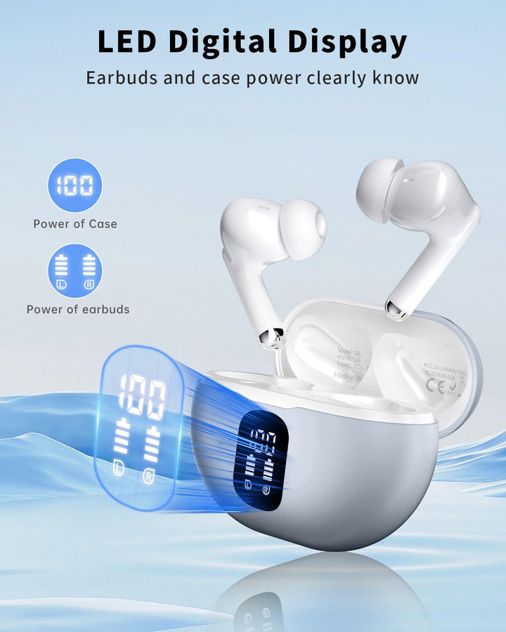 Auriculares inalámbricos, auriculares Bluetooth 5.4 con reproducció...