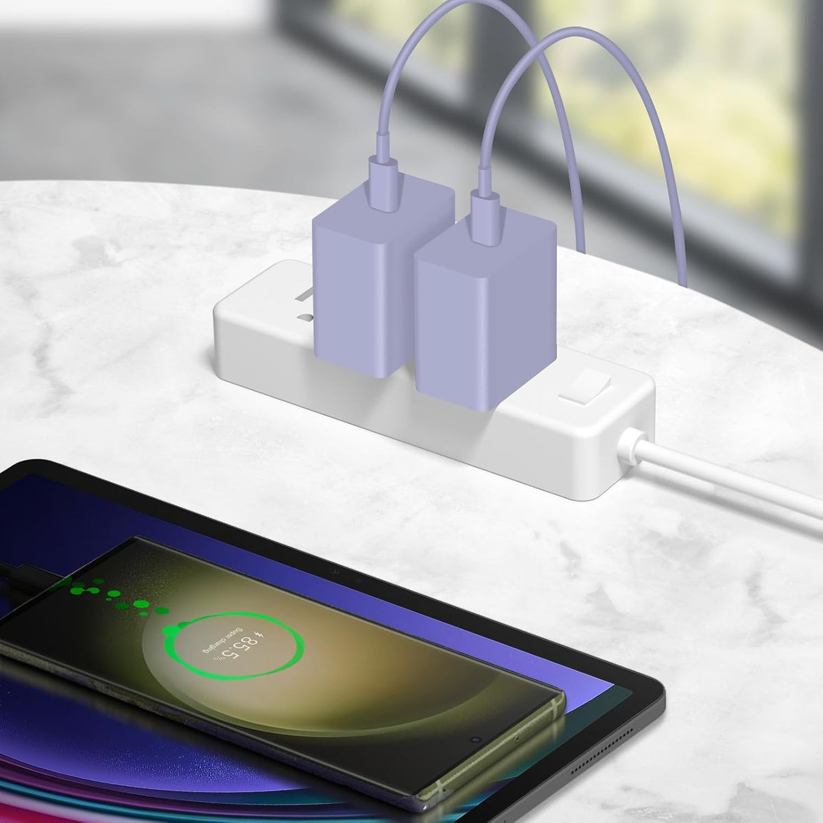Cargador USB C tipo C cargador de carga rápida Long12FT 45W Samsung