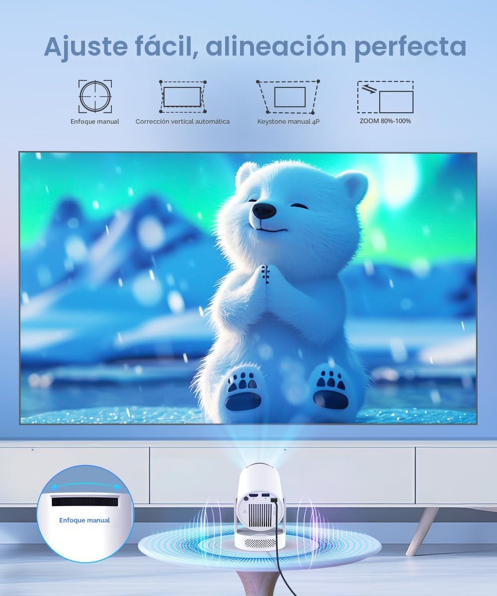 Magcubic Mini proyector 4K compatible con WiFi 6 y Bluetooth 5.4, a...
