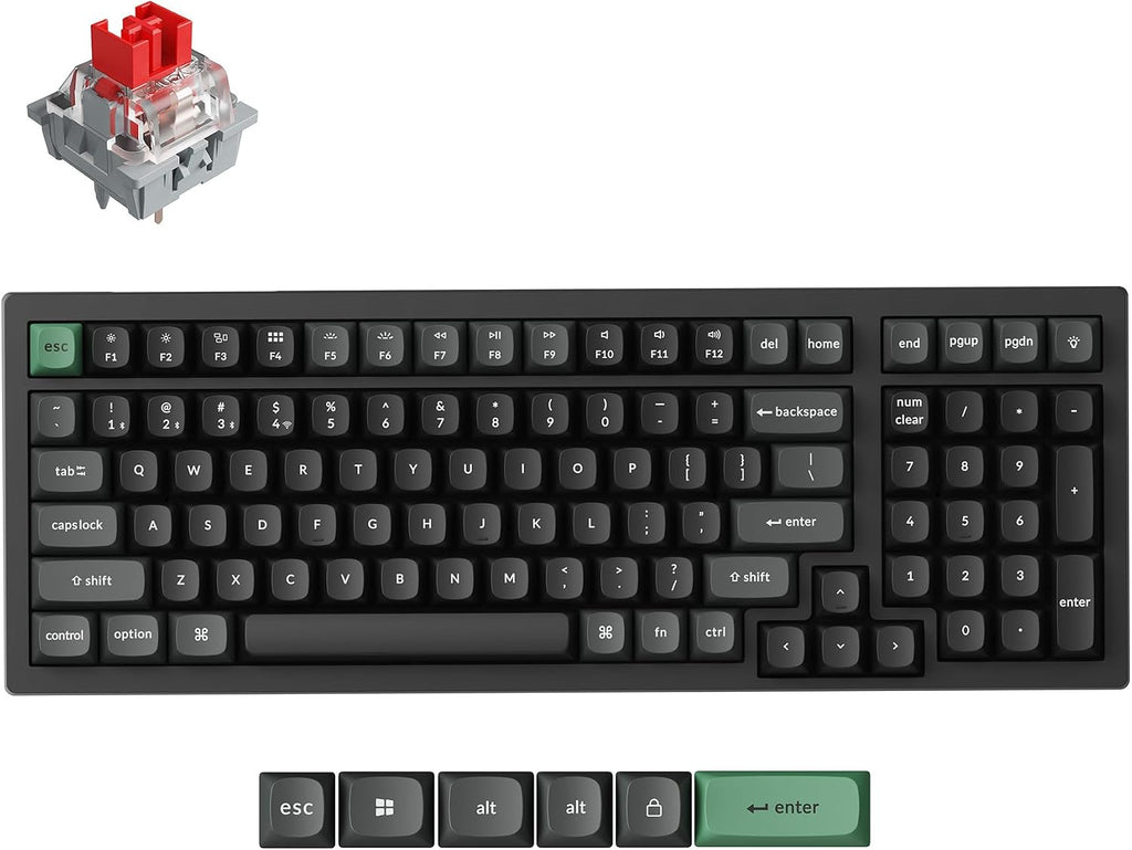 Keychron Teclado mecánico inalámbrico K4 Ultra 8K 96% con teclado numérico, 2.4 GHz/Bluetooth/cableado, 600 horas de duración de la batería ZMK Launcher, RGB intercambiable en caliente con