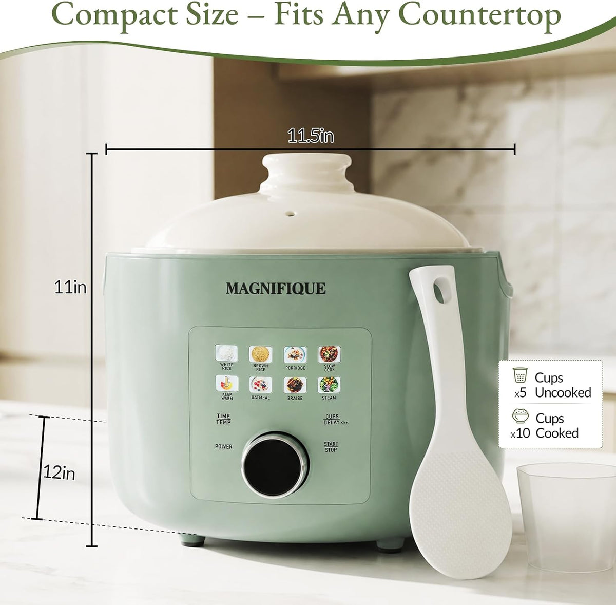 Olla de cocción lenta programable, olla multicocción Claypot 8 en 1 con