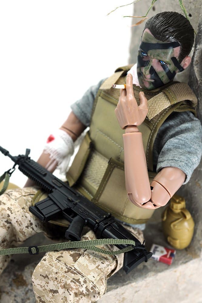 BJPEY Figuras de acción de soldado herido de 12 pulgadas, juguetes...