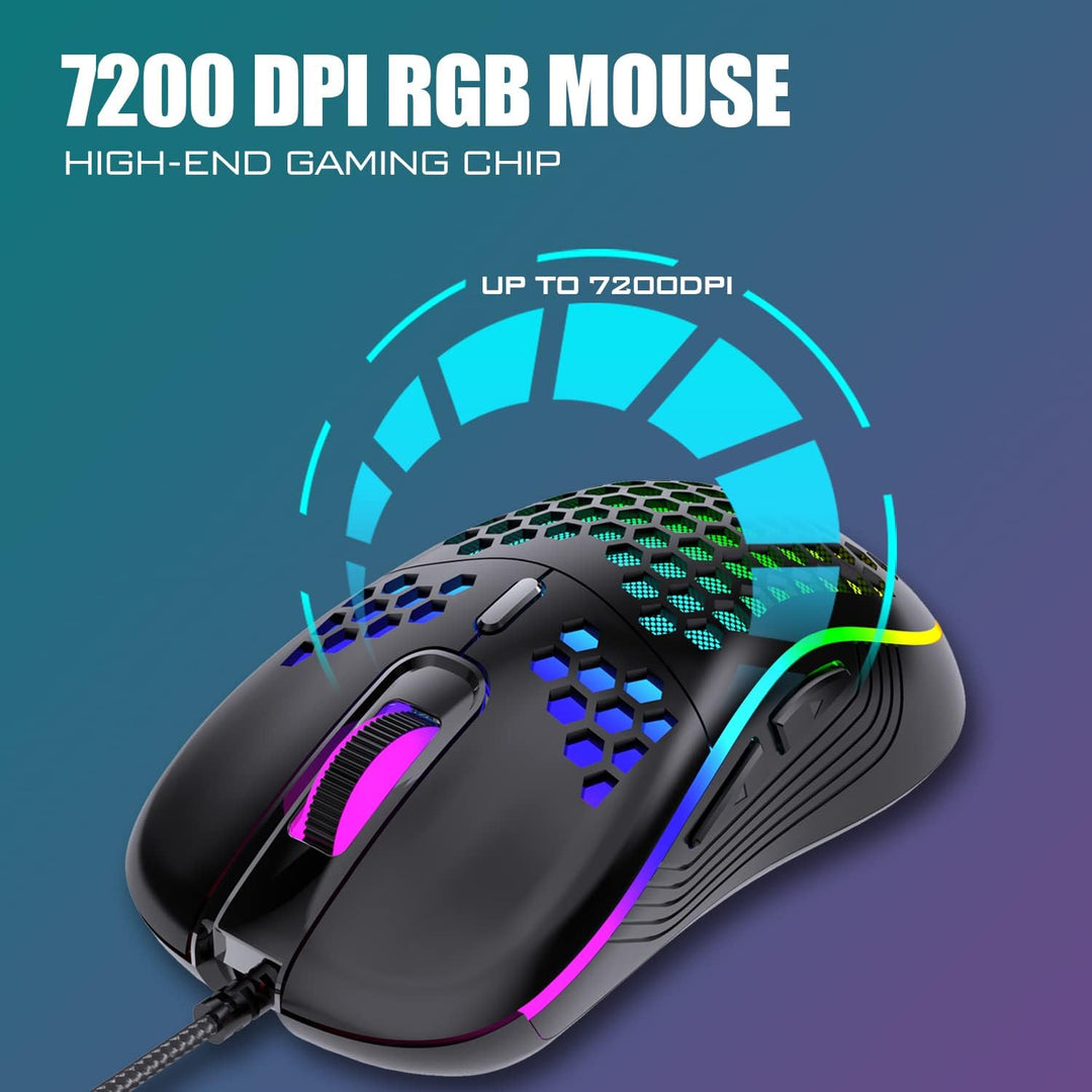 RedThunder - Combo de teclado y ratón para juegos 60%, teclado mini...