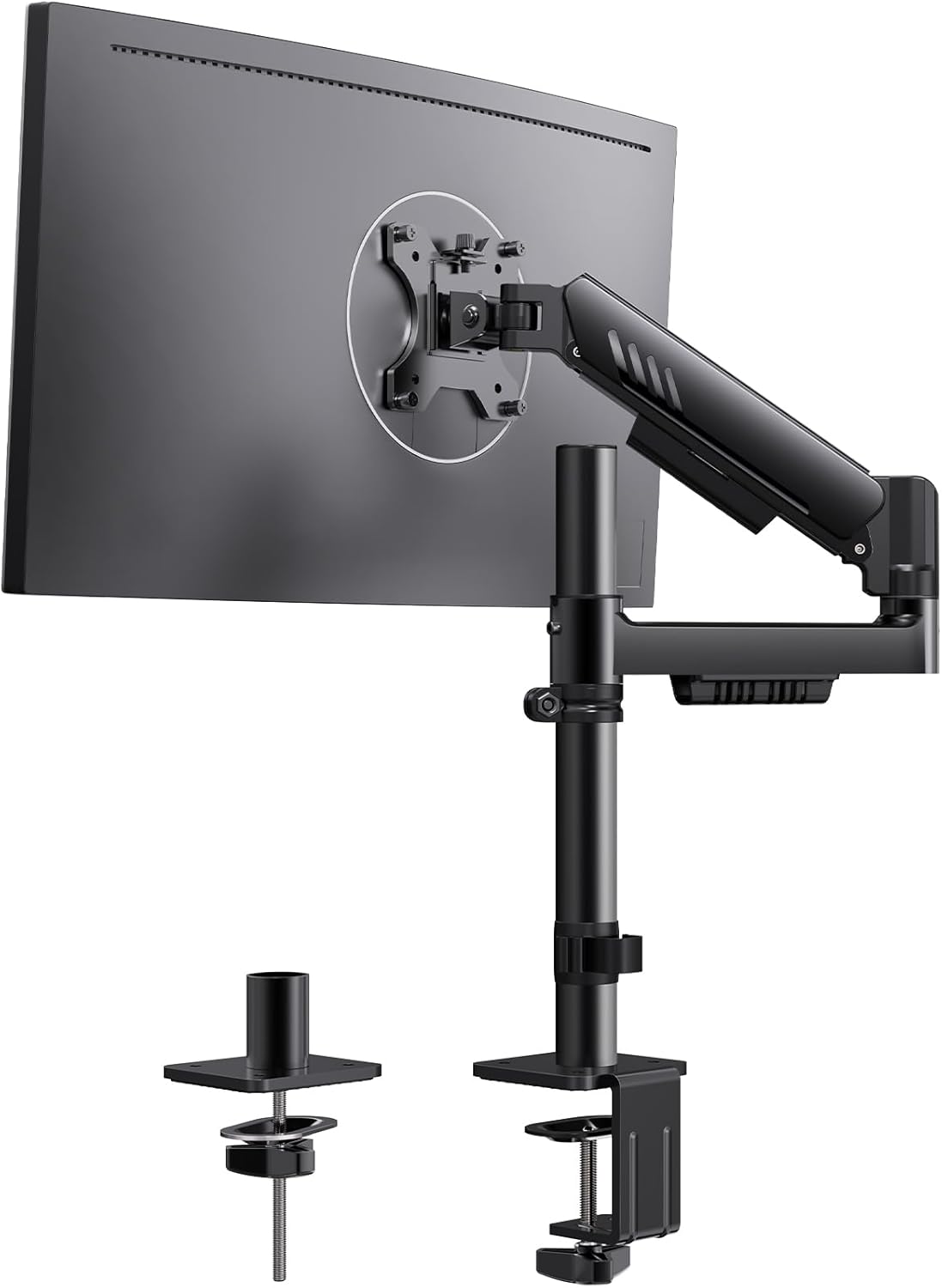 ErGear Brazo para Monitor Individual, Montura de Escritorio Ajustable para Monitores de Juegos de 13-34", Hasta 8.98 kg, Estabilidad Mejorada con Abrazadera C Integrada, Gestión de Cables Mejorada