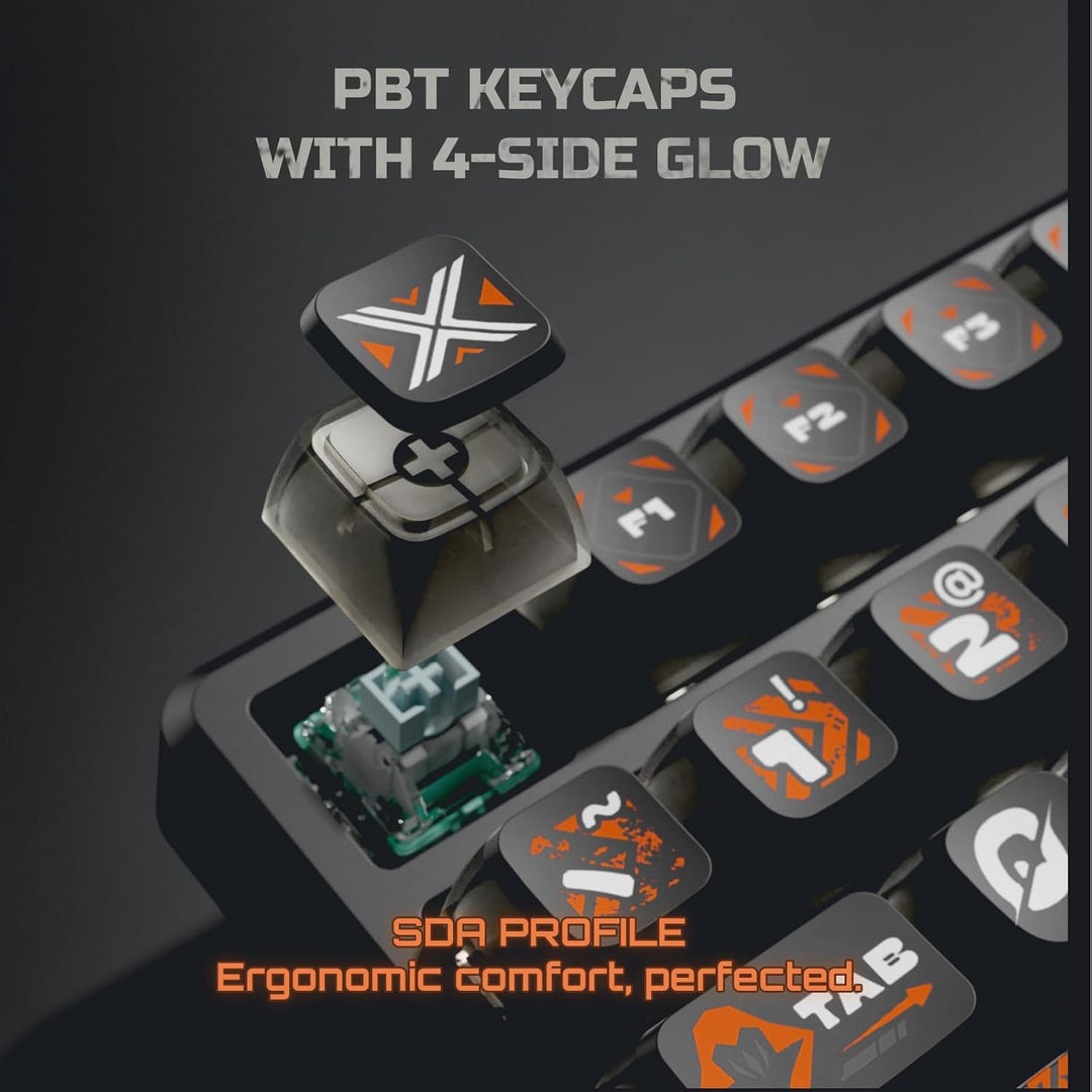 RK ROYAL KLUDGE Teclado mecánico para juegos 75% HE con cable Efect...