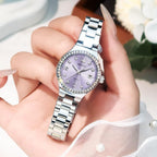 Reloj OLEVS para Mujer, Reloj de Plata para Mujer, Reloj de Vestir con Diamantes, Relojes para Mujeres con Pequeña Correa, Reloj de Lujo de Acero Inoxidable Resistente al Agua, Reloj Analógico de