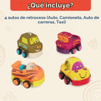 B. toys Wheeee-Ls! - Coches de tracción con 4 sonidos, interactivos