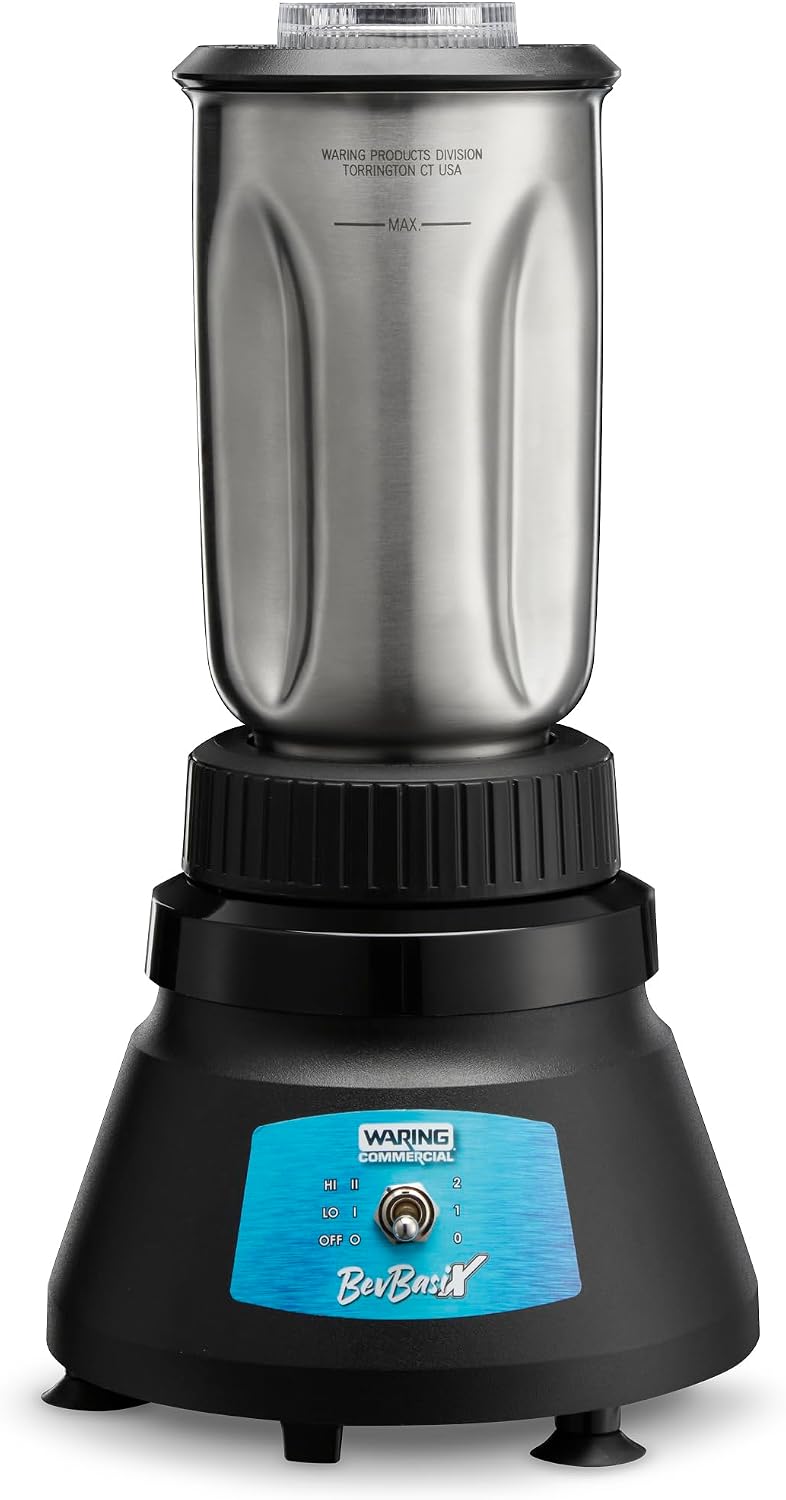 Waring BevBasix Batidora de barra con tarro de acero inoxidable de 32 onzas
